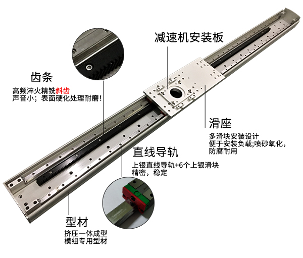 齒輪齒條直線模組滑臺 齒輪齒條直線模組滑臺